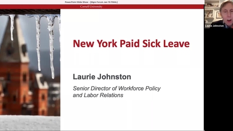 Thumbnail for entry Managers Forum 1/15 - New York Paid Sick Leave