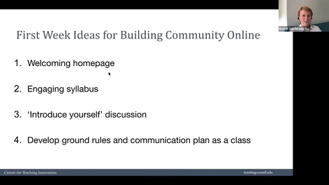 Thumbnail for Building Online Community in Week 1