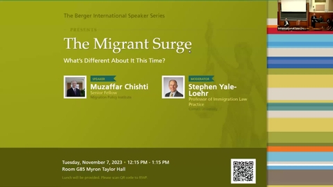 Thumbnail for entry Berger Talk with Muzaffar Chishti - The Migrant Surge What’s Different About It This Time