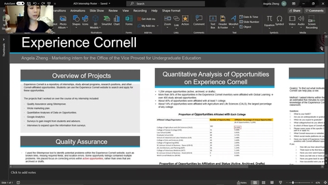 Thumbnail for Angela Zheng - VPUE - Experience Cornell