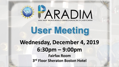 Thumbnail for Introduction to Paradim User Meeting 2019 Schlom