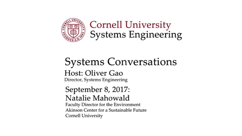 Thumbnail for Systems Conversation on 9/15/2017: Natalie Mahowald