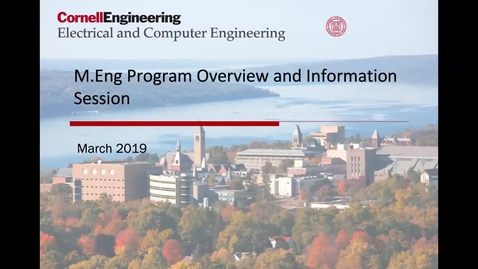 Thumbnail for 2019 MEng in ECE Information Webinar