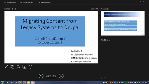 Thumbnail for entry DrupalCamp 2018: Migrating content from legacy systems to Drupal