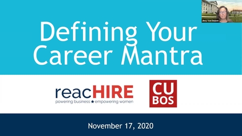 Thumbnail for CCOB Defining Your Career Mantra 11/17/2020
