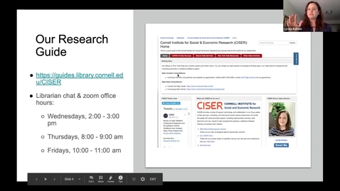 Thumbnail for CPC Proseminar | CISER with Bill Block, Lynda Kellam, and Florio Arguillas 