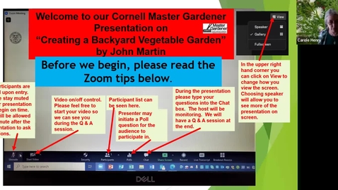 Thumbnail for entry Creating a Backyard Vegetable Garden for NYS DOT June 13, 2022