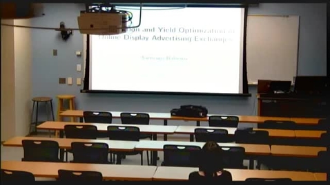 Thumbnail for ORIE Colloquium, 2013-02-19 - Santiago Balseiro: Competition and Yield Optimization in Online Display Advertising Exchanges