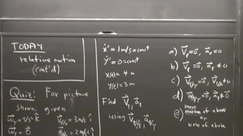 Thumbnail for 24 - Relative Motion (cont'd) Session 24
