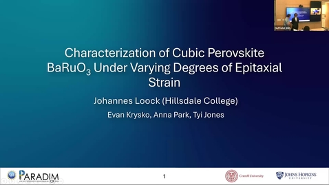 Thumbnail for 2025 PARADIM REU Final Presentations (Johannes Loock)