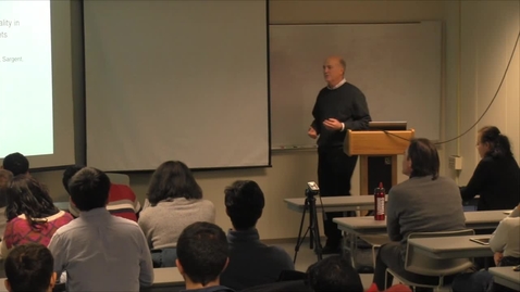 Thumbnail for CAM Colloquium, 2015-02-06 - David Easley: Wealth Dynamics and Pareto Optimality in Complete and Incomplete Markets
