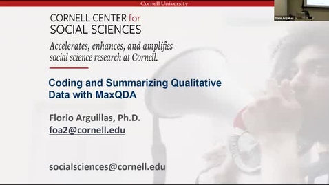 Thumbnail for Coding and Summarizing Qualitative Data with MaxQDA.mp4