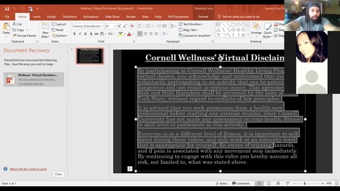 Thumbnail for Final Clip of Cornell Wellness Fall 2020 Bootcamp Class Series 2 Class #6