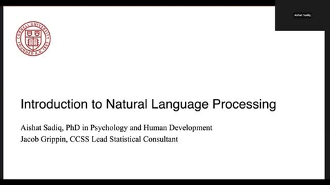 Thumbnail for entry Introduction to Natural Language Processing (NLP) in R