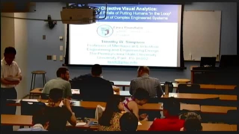 Thumbnail for Ezra's Round Table/Systems Seminar: Timothy Simpson (Penn State) - Many Objective Visual Analytics: The Power and Pitfalls of Putting Humans “Back in the Loop” during the Design of Complex Engineered Systems