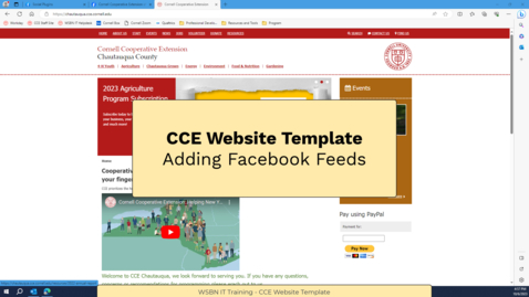 Thumbnail for CCE Website - Facebook Feeds