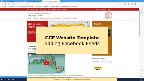 Thumbnail for entry CCE Website - Facebook Feeds