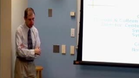 Thumbnail for Ezra's Round Table/Systems Seminar on  11/11/2011 - Cliff Davidson