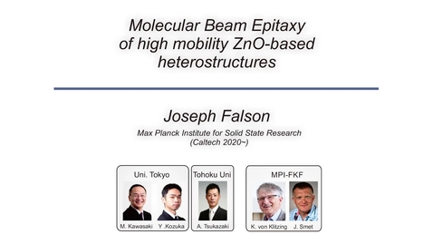 Thumbnail for Molecular Beam Epitaxy of High Mobility ZnO-based Heterostructures (Falson)