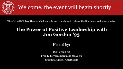 Thumbnail for entry The Power of Positive Leadership with Jon Gordon '93