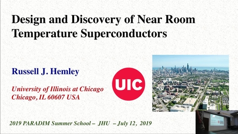 Thumbnail for entry Design and Discovery of Near Room temperature Superconductivity (Hemley)