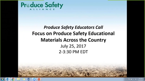 Thumbnail for entry #25 July 25, 2017: Produce Safety Educator's Call - 2