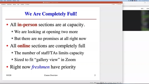 Thumbnail for Zoom Sep. 3. Course Overview