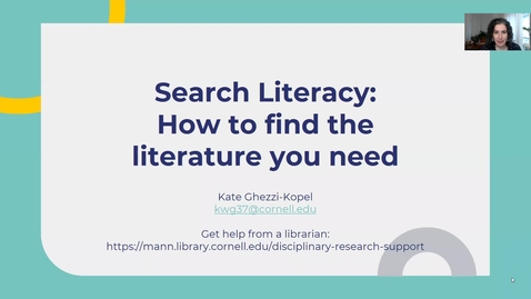 Thumbnail for entry Search Literacy Workshop