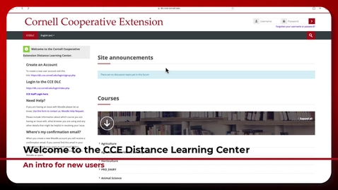 Thumbnail for An Introduction to the CCE Distance Learning Center for New Users