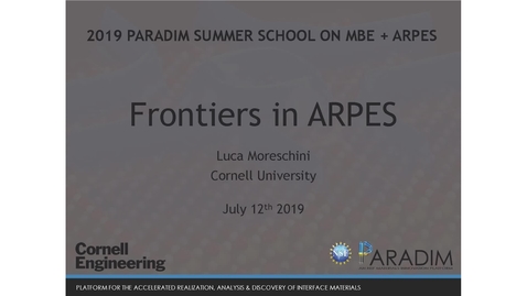 Thumbnail for Frontiers in ARPES - Spin &amp;amp; Time-resolved ARPES; thin films, and micro-ARPES.-(Morechini)