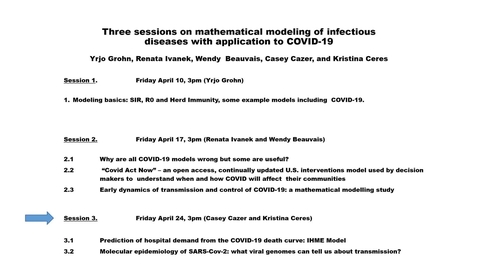 Thumbnail for entry Mathmatical Modeling Infectious Disease III