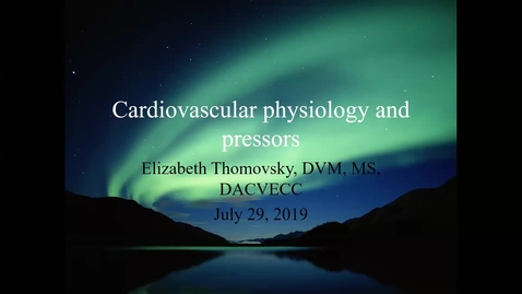 Thumbnail for Cardiovascular Physiology: ACVECC Exam Webinar July 29, 2019