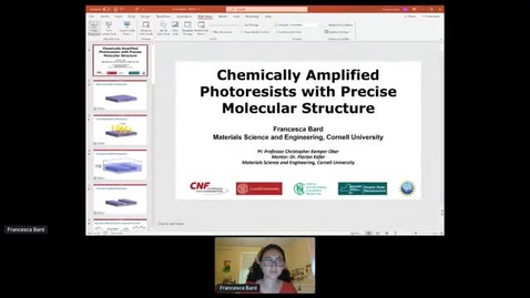 Thumbnail for 2021 NNCI REU Convocation, Francesca Bard's Presentation