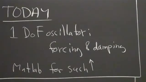 Thumbnail for 05 - Forcing &amp; Damping; Resonance; 1 DoF Oscillator Session 5