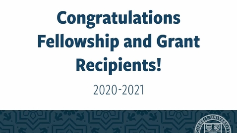 Thumbnail for entry IES Fellowship and Grant Recipients - 2020-2021