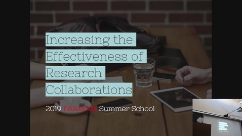Thumbnail for Increasing the Effectiveness of Research Collaboration (Vincent-Lecture 1)