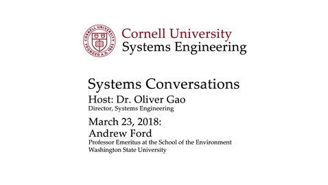 Thumbnail for entry Systems Conversation on 3/23/2018: Andrew Ford