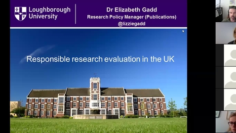 Thumbnail for entry Responsible Metrics in the UK: Elizabeth_Gadd_Webinar_6_18_18