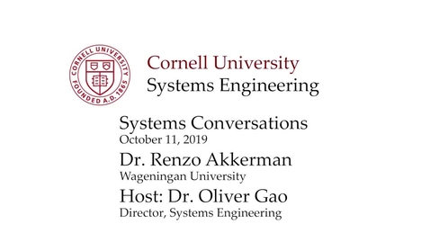 Thumbnail for Systems Conversation on 10/11/2019: Dr. Renzo Akkerman