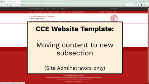 Thumbnail for Website - Moving Content to Subsections