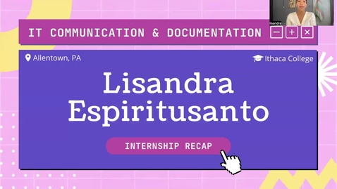 Thumbnail for entry Lisandra Espiritusanto - CIT Comm and Doc Graphic Design and Writing