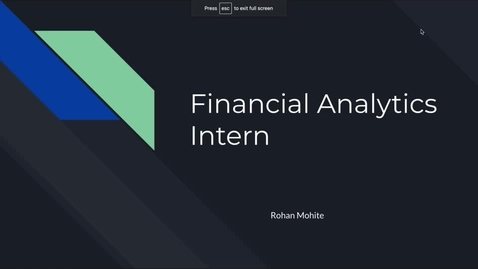 Thumbnail for entry Rohan Mohite - Financial Analytics