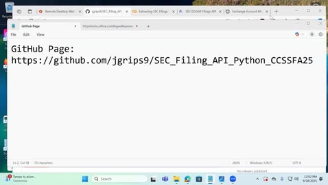 Thumbnail for Extracting SEC Filings with Python APIs FA25