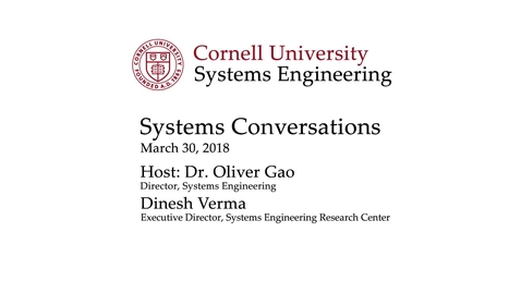 Thumbnail for entry Systems Conversation on 3/30/2018: Dinesh Verma