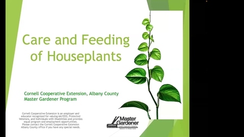 Thumbnail for The Care &amp; Feeding of Houseplants for NY Tax Dept. 3/11/2026