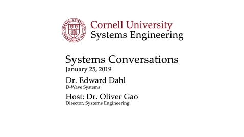 Thumbnail for entry Systems Conversation on 1/25/2019: Edward Dahl