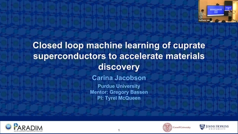 Thumbnail for 2025 PARADIM REU Final Presentations (Carina Jacobson)