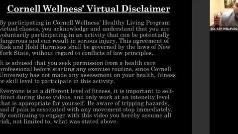 Thumbnail for Cornell Wellness Spring Virtual Bootcamp Class #6