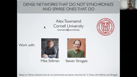 Thumbnail for Visit Day CAM Colloquium Talk, Alex Townsend, March 26, 2001