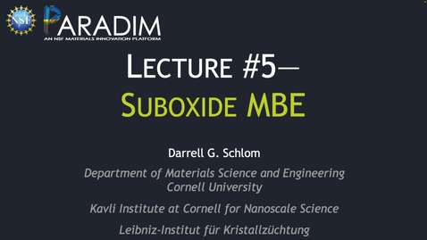 Thumbnail for 2022 Summer School lecture 5 (Schlom)